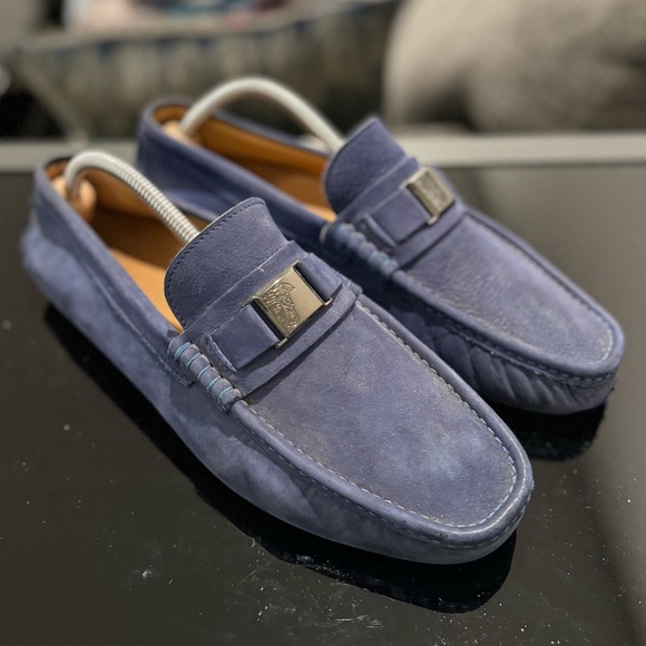 Versace Driving Shoes in Suede Blue - Men’s (US 9) - Picture 2 of 12